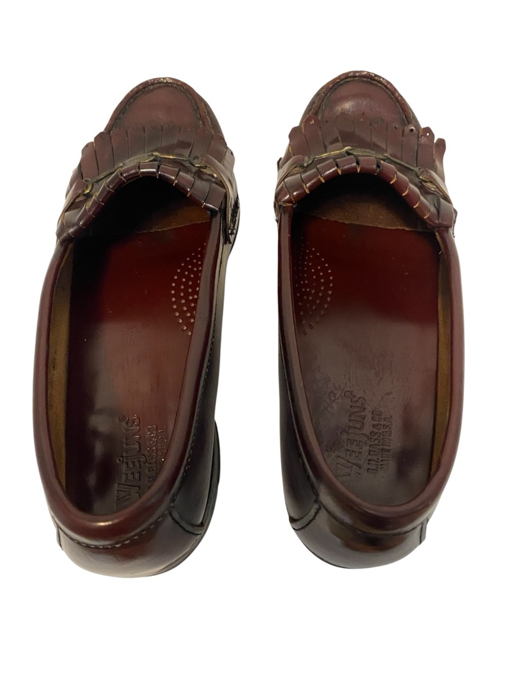 Flash Sale G.H Bass Weejuns Burgundy Leather Kiltie Horsebit Loafers 8 Preppy - Picture 11 of 14
